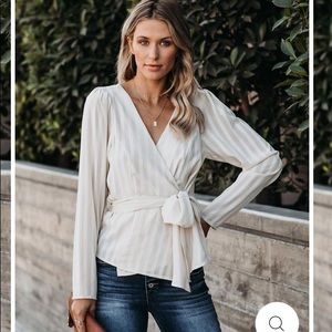 Vici wrap blouse/top. Mustard color. Only worn once! Size medium.